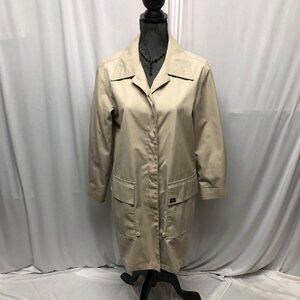 London Fog Trench Coat Womens Size 12 Beige Button Closure Lined Outerwear